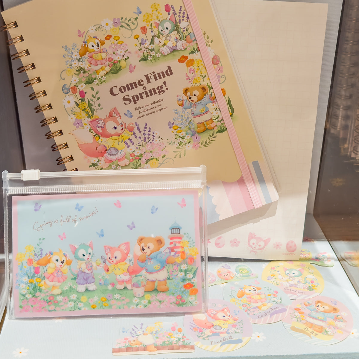 Disney迪士尼|2024东迪春日复活节达菲家族笔记本贴纸套装