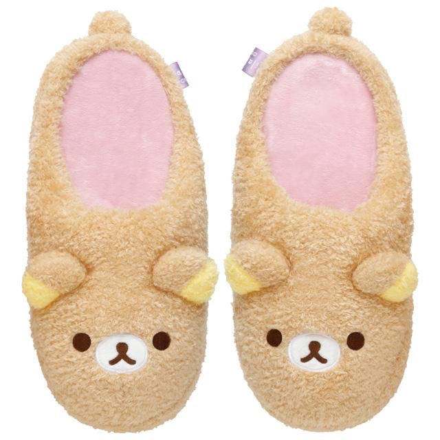 Rilakkuma轻松熊|晚安睡梦系列毛茸茸拖鞋/背后小熊尾巴|适合23-25cm码