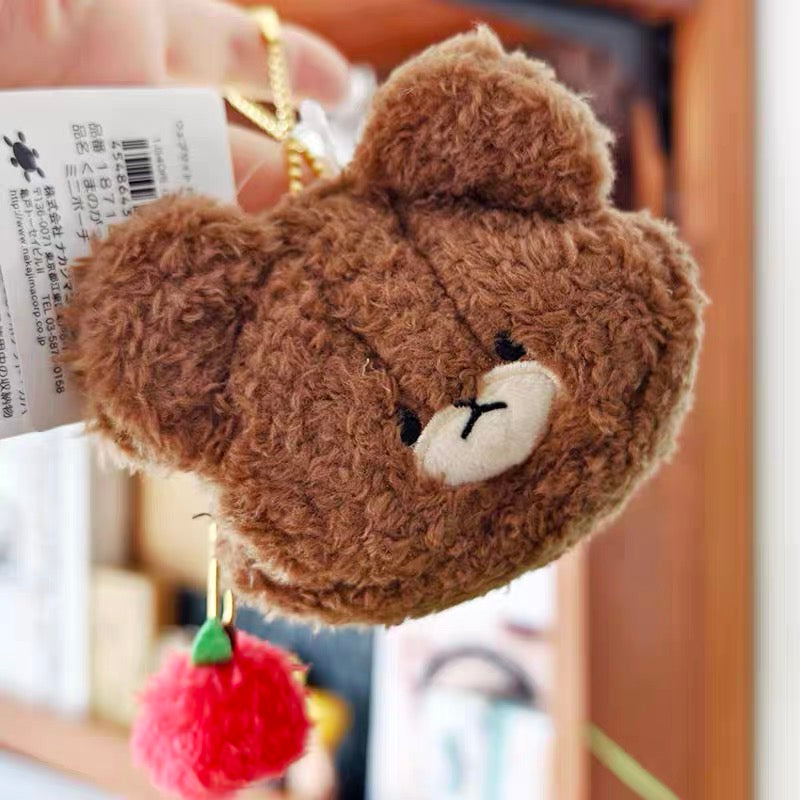The bear’s school上学熊|学院限定小熊毛绒零钱包/挂件/小苹果拉链|約110x80x40mm