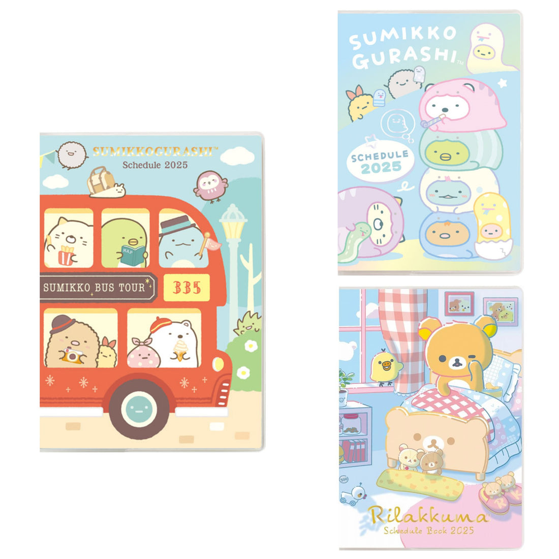 SANX|Sumikko gurashi角落生物Rilakkuma轻松熊2025蛇年日历手账/记事本|约155 x 108 x 5mm