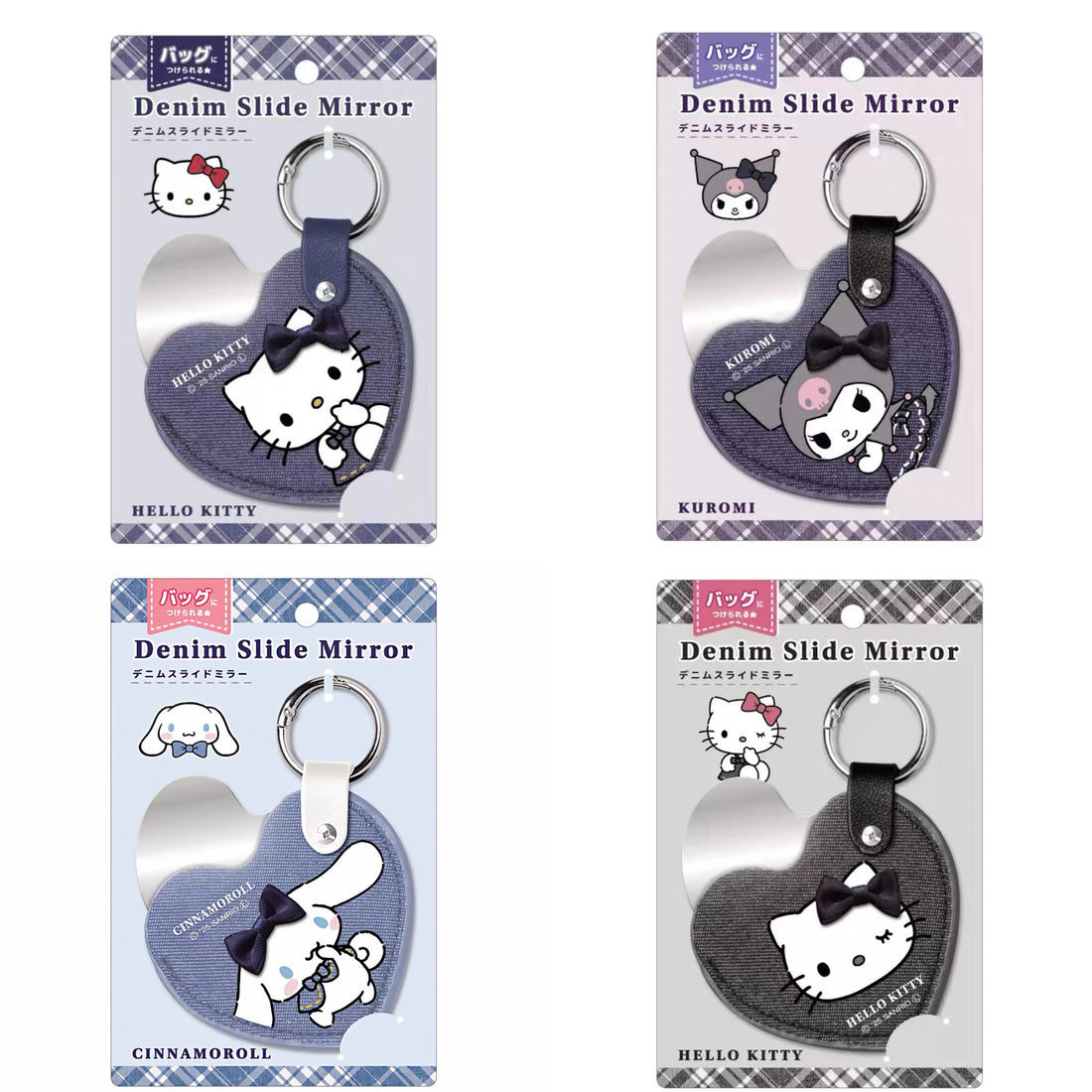 Sanrio|Denim Slide Mirror|H83 x W90 x D10mm approx.