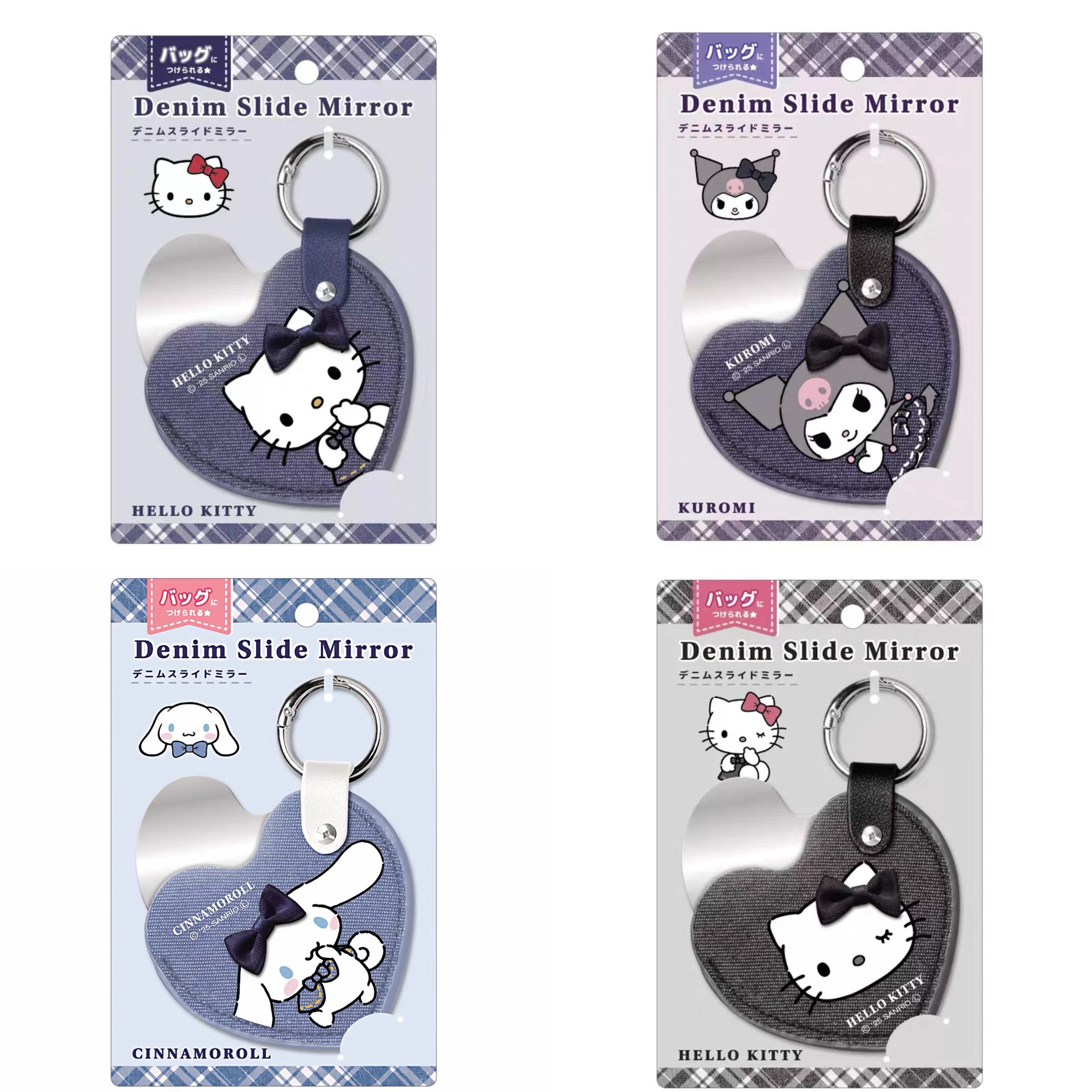 Sanrio|Denim Slide Mirror|H83 x W90 x D10mm approx.