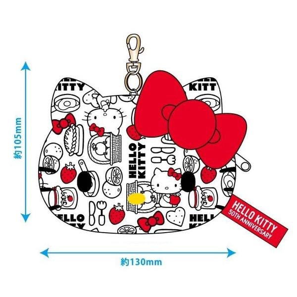Hello kitty凯蒂猫|50周年限定kitty大脸印花可伸缩卡包|约13.5×3.5×10cm