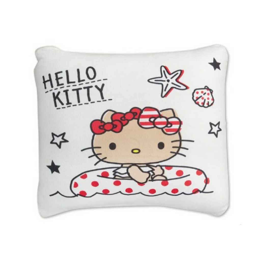 Sanrio三丽鸥|Avail黑皮Hello Kitty白的双面抱枕/两面都超可爱|约高45x宽45cm