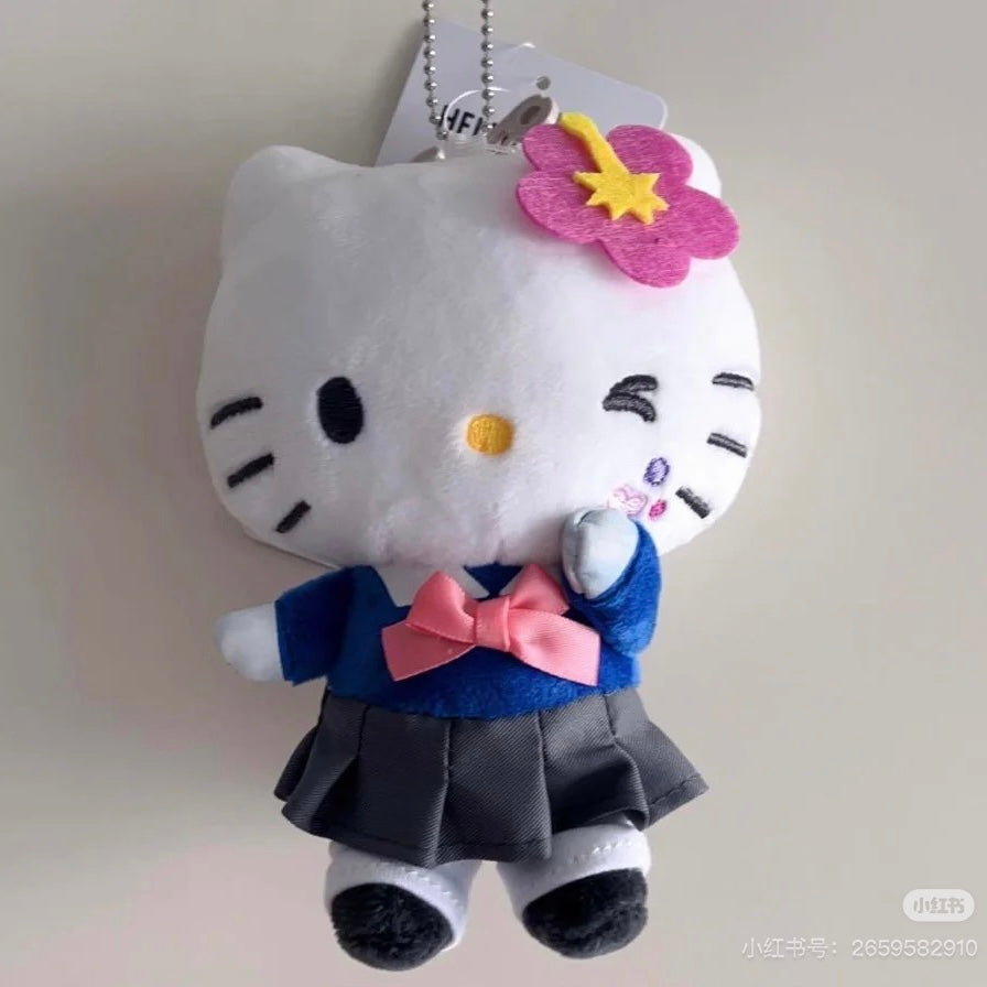 Sanrio三丽鸥|Avail联名50周年限定平成辣妹高校制服短裙Hello kitty玩偶挂件/包挂