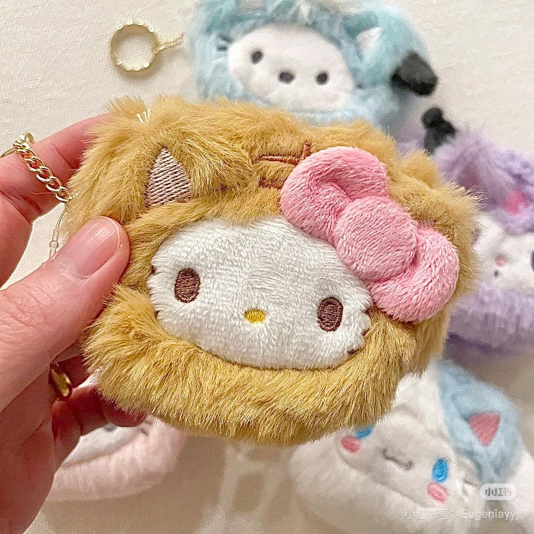 Sanrio|Happy Cat限定毛绒大脸零钱包挂件/钥匙扣