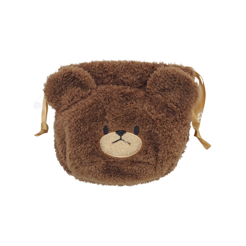 The bear’s school上学熊|学院限定可爱毛绒抽绳束口袋/收纳袋|H16×W11×D2.5cm