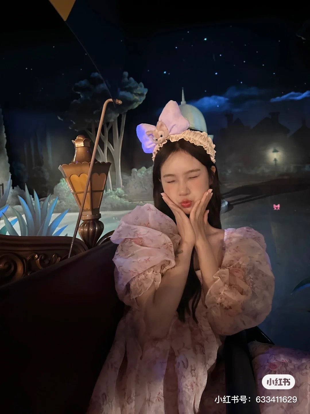 Disney SH|贝儿蕾丝边蝴蝶结发箍