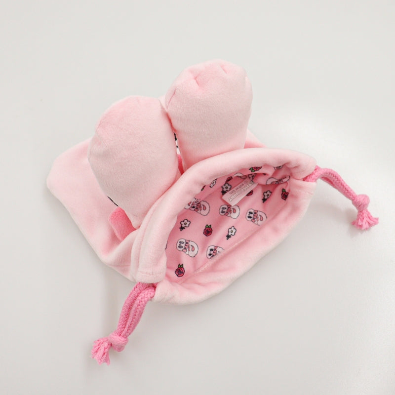 EstherBunny艾丝乐小兔|奶油兔脸型束口袋/巾着包/收纳袋/内里有也有兔兔图案|约H150xW130mm