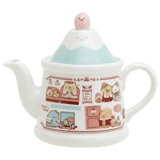 Sumikko gurashi角落生物|旅馆职员系列可爱陶瓷富士山水壶/有滤网|H125 x W140 x D125mm