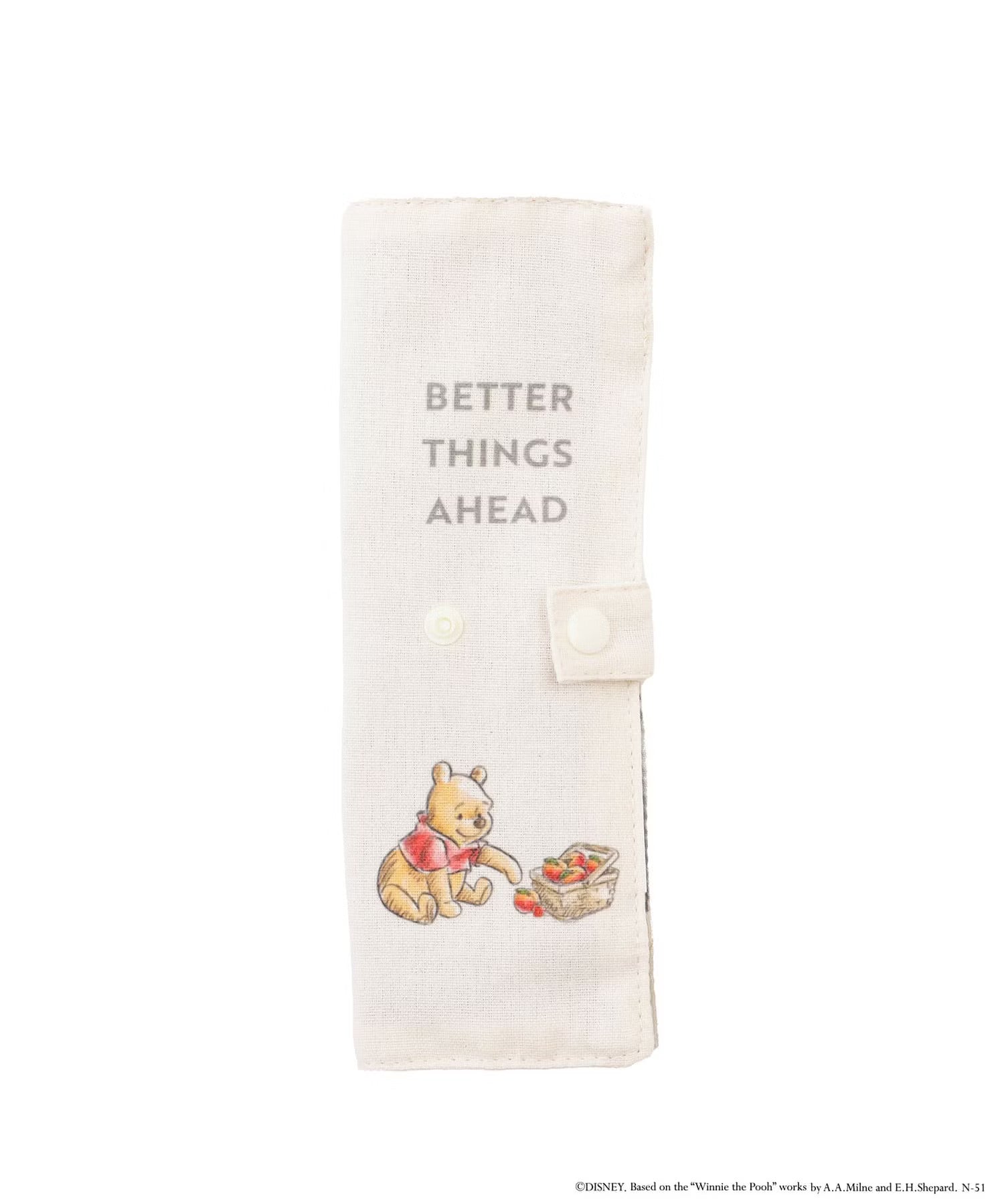 Disney|winnie the pooh噗噗餐具便携收纳包/防水内里/易清洁|約幅8×高さ23.5cm