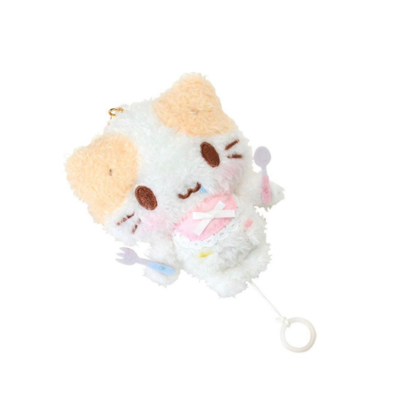Sanrio|Mashumaro mitaina fuwafuwa nyanko Mascot Reel Keychain/Plush Keychain|100×80×50mm approx.