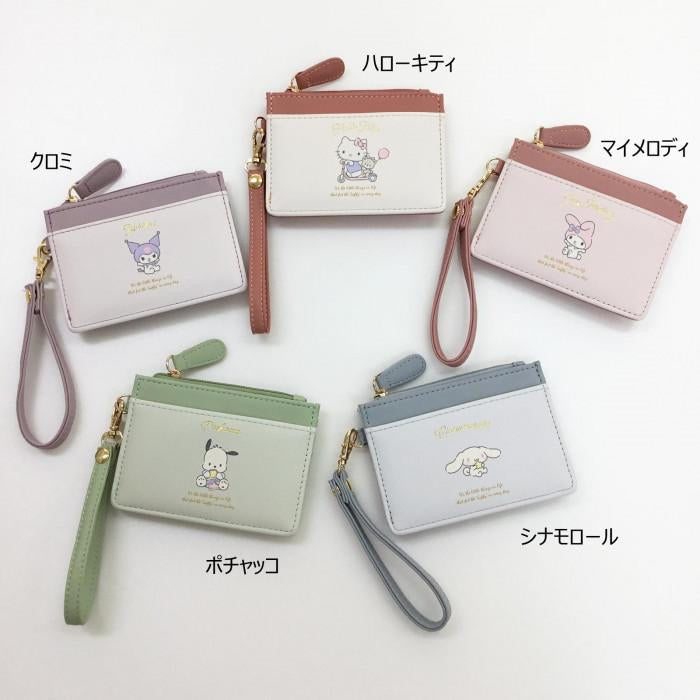 Sanrio|皮质感多卡位卡包/拉链零钱包/材質:合成皮革 商品サイズ:W120×H90×D13mm