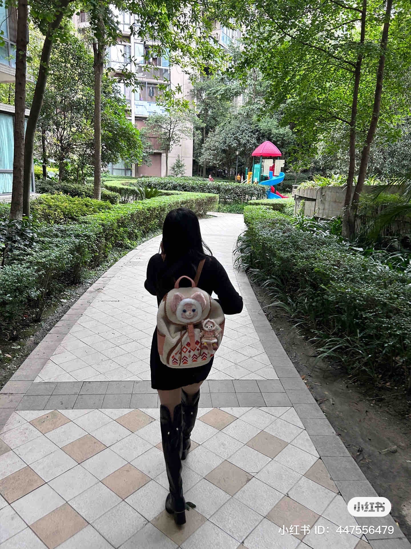 Disney SH|小小梦想家系列毛茸茸贝儿多功能双肩包/书包/大容量耐装