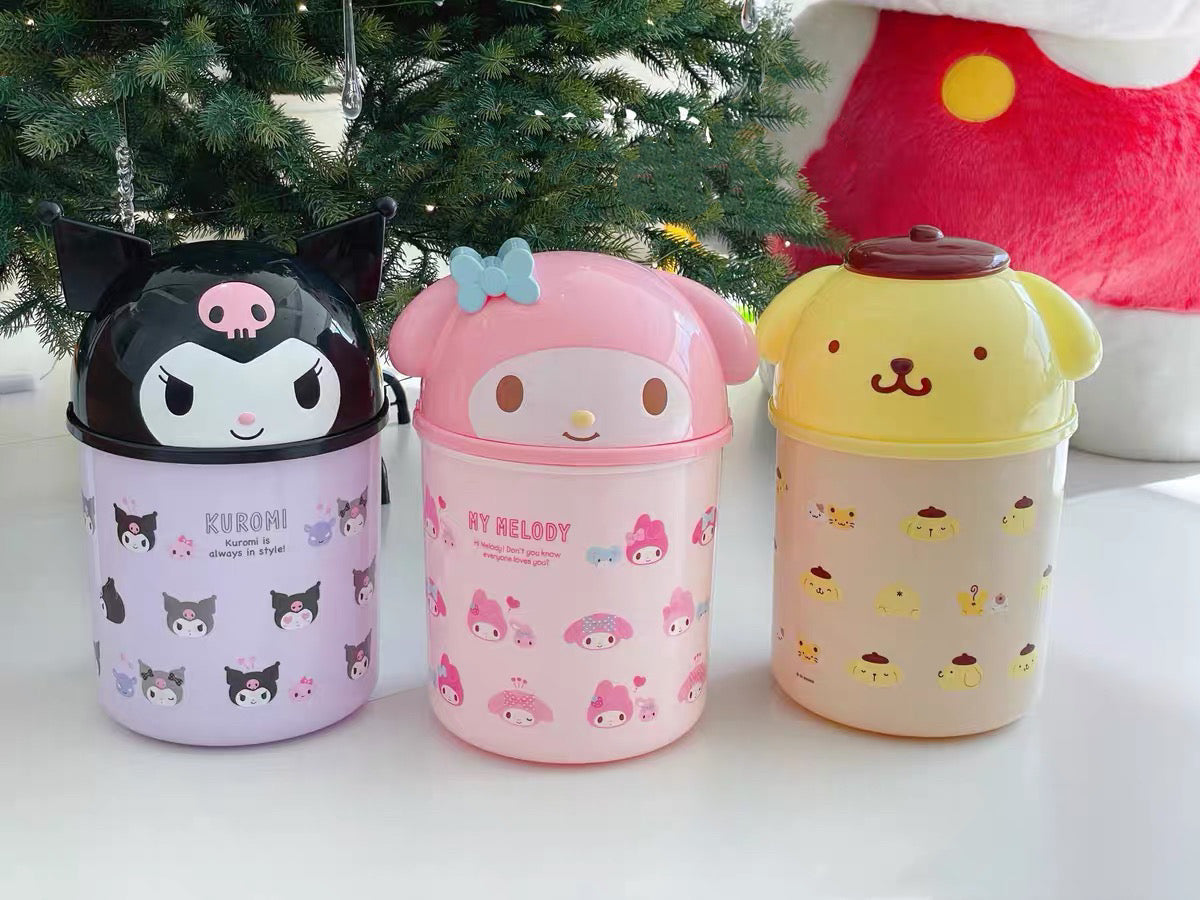 Sanrio|角色大脸收纳筒/桌面大型垃圾桶|约23×22.5×37.5cm