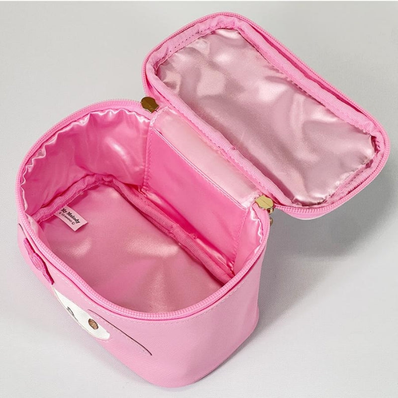 Sanrio|粉色Melody美乐蒂皮质感收纳包/化妆包|约18×10.5×10cm