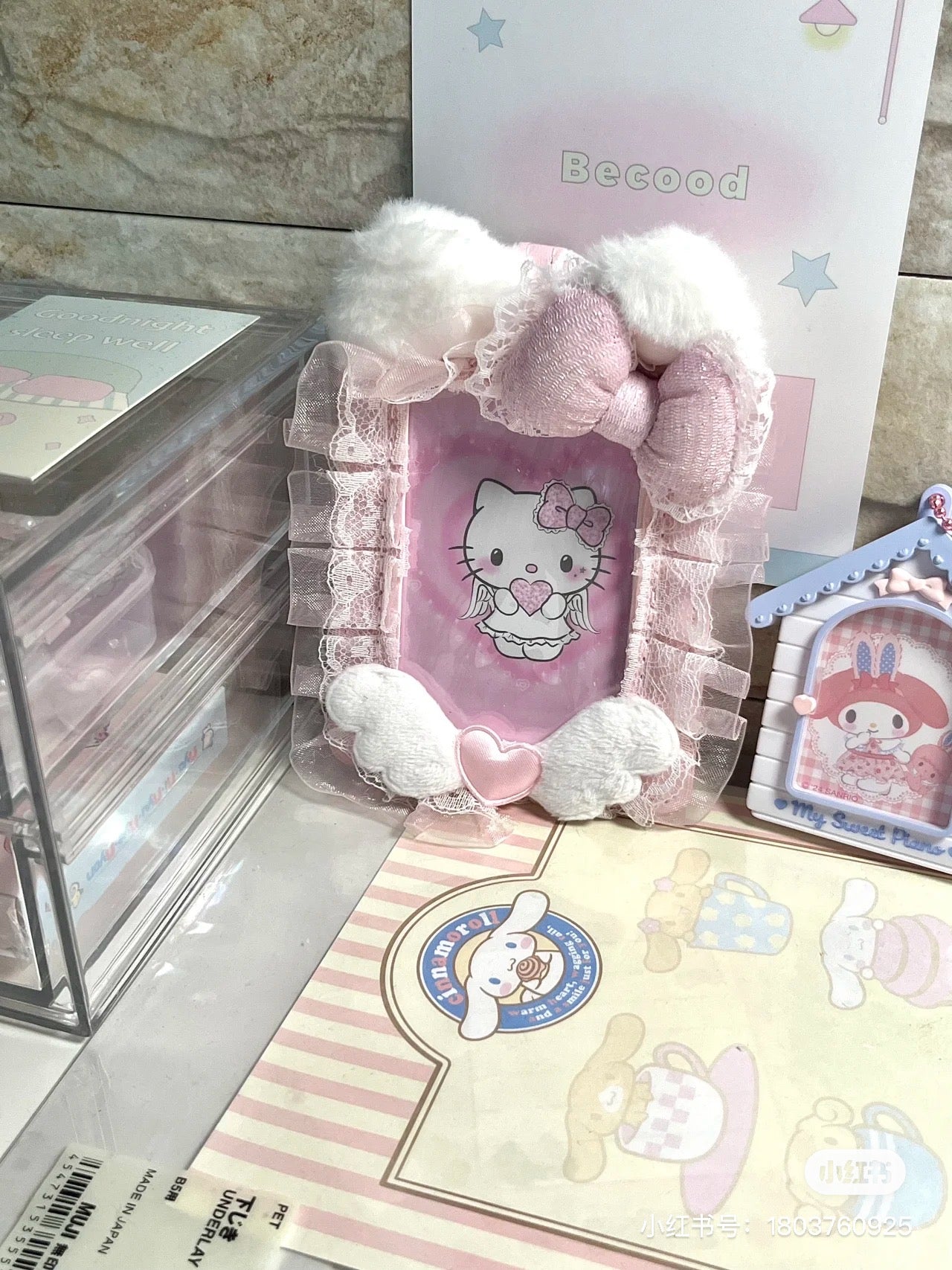 Hello kitty凯蒂猫|Sanrio Hello Kitty Card Case/ Angel and Little Devil天使恶魔应援卡包/背面也有可爱图案 |约13.5 x 11.1 x 2.8cm
