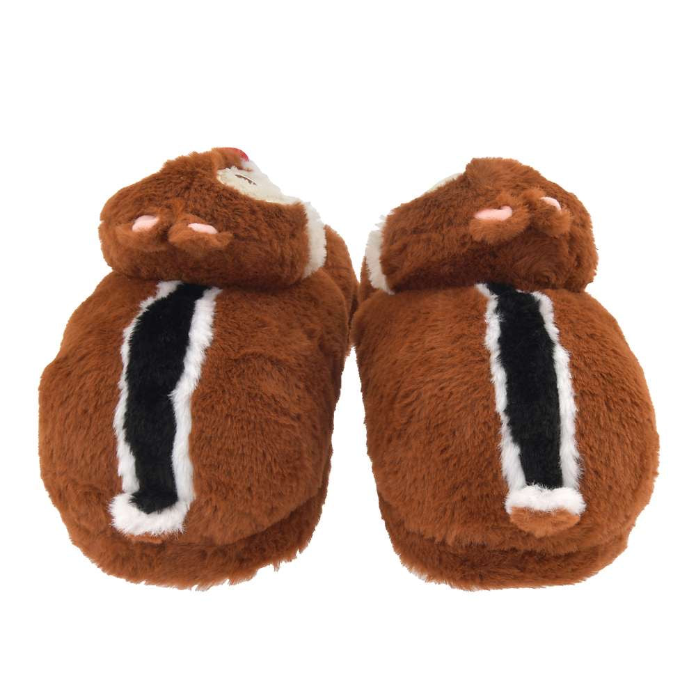 Disney迪士尼|Fluffy超毛绒柔软厚实奇奇蒂蒂包脚保暖拖鞋|約23~25cm