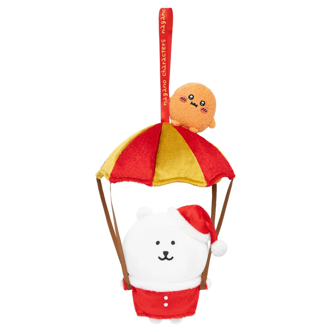 Nagano|Hangable Parachute Santa Joke Bear Mascot Holder /Plush Keychain| H230×W160×D130mm approx.