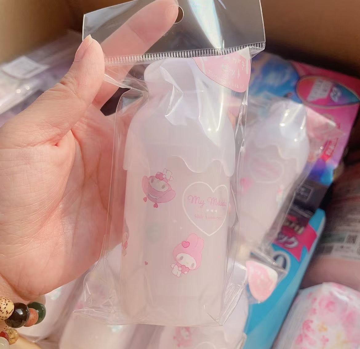Sanrio|My Melody 50th Anniversary Milk Bottle Toothbrush Set|4.3×4.3×10.5cm approx.