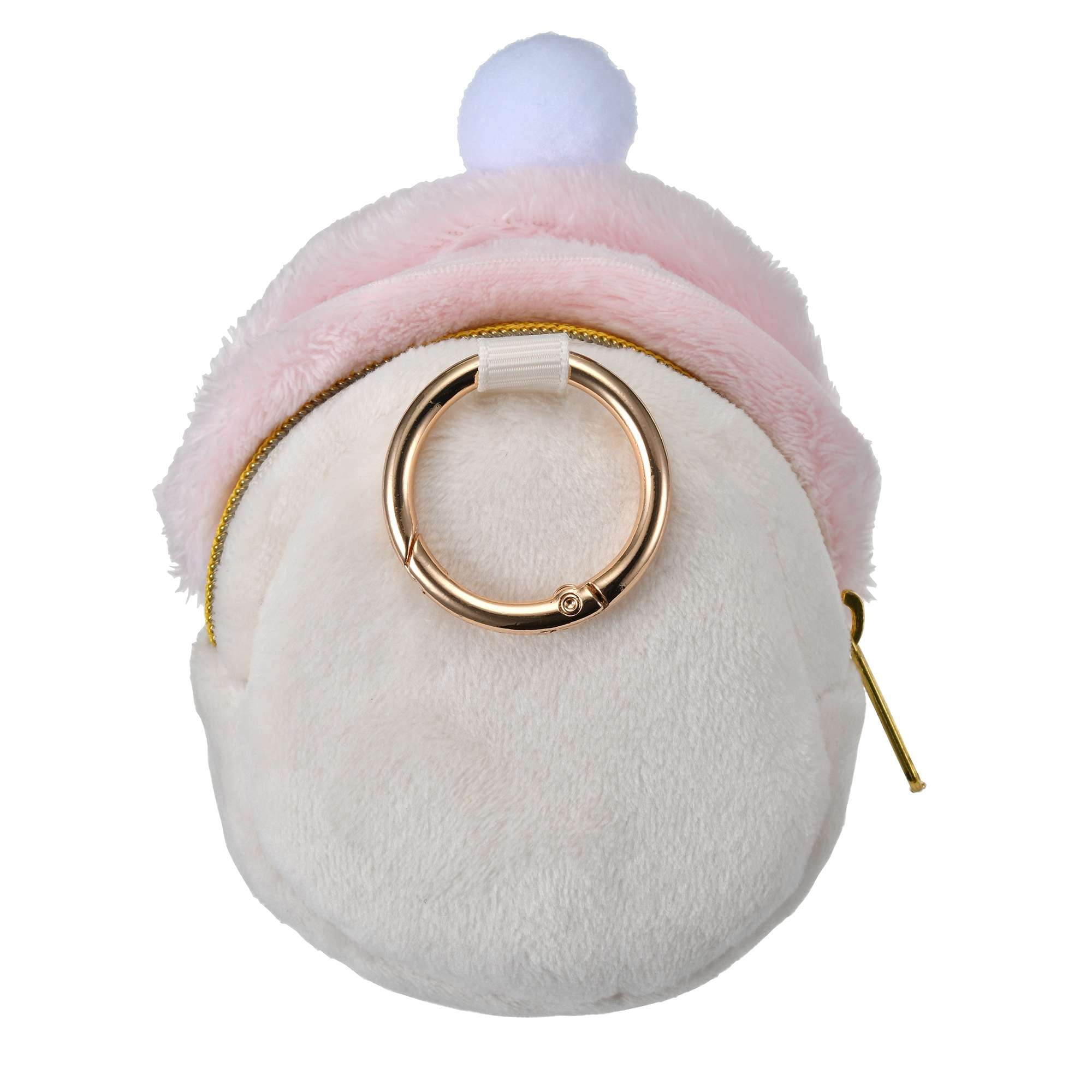 Disney迪士尼|Winnie the Pooh Pouch with Carabiner Fruit Latte Color东迪冬日限定水果拿铁色睡衣睡帽斗篷系列噗噗维尼豆豆眼毛绒钥匙扣挂件零钱包/收纳包|约H11.5×W8.5×D6cm