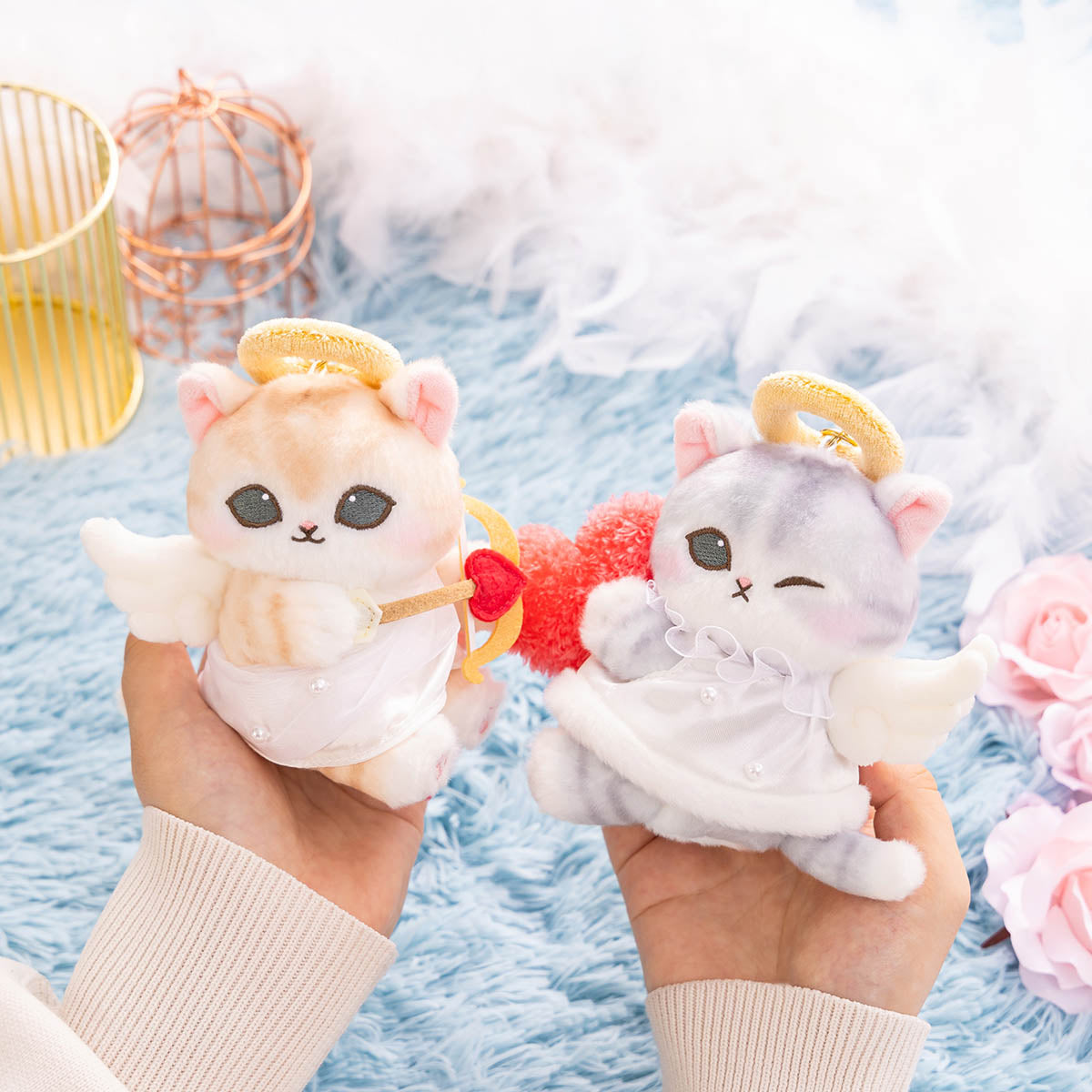 Mofusand|Cupid & Angel Cat Mascot Holder /Plush Keychain|
115×75×115mm approx