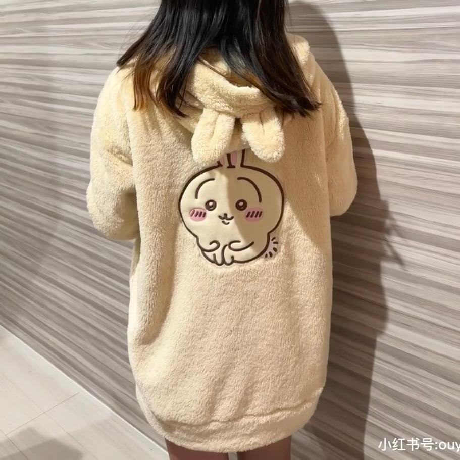 Chiikawa 吉伊卡哇|Gu联名乌萨奇毛茸茸睡衣