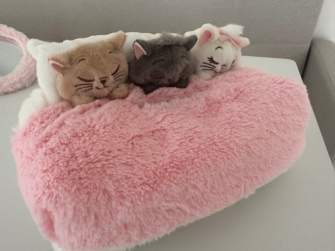 Disney |Tissue Box Cover Plush - Marie & Berlioz & Toulouse / Interior Animal东迪玛丽猫三兄妹毛茸茸纸巾套盒|约15.5×29×18cm