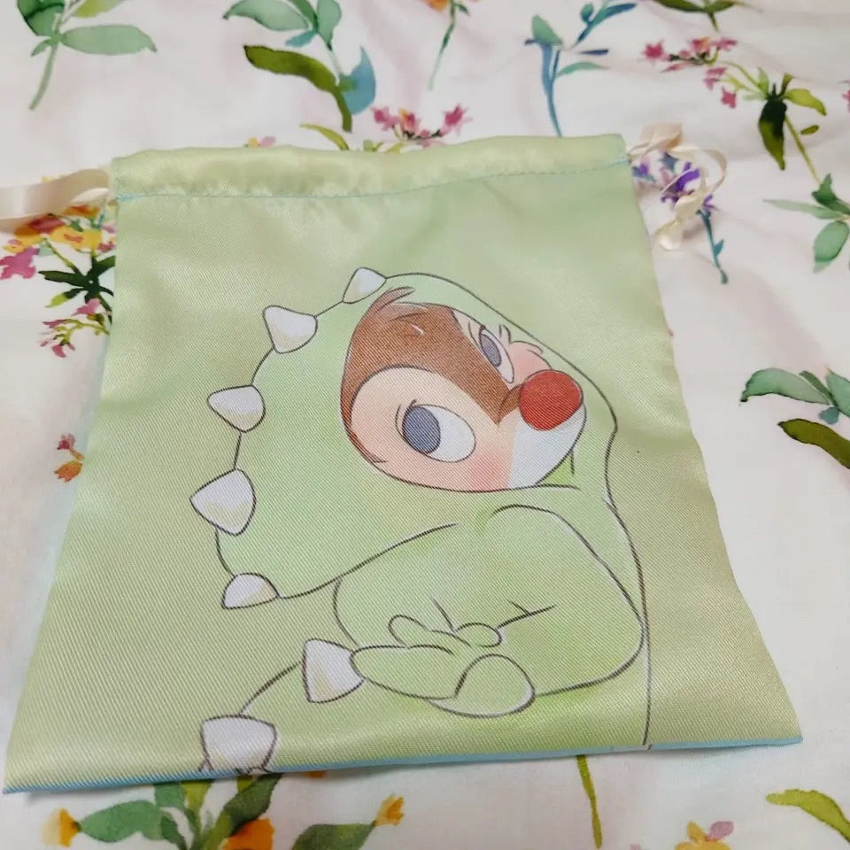 Disney|奇奇蒂蒂小龙换装双面束口袋/巾着|縦約21×横18×厚み1.5(cm)