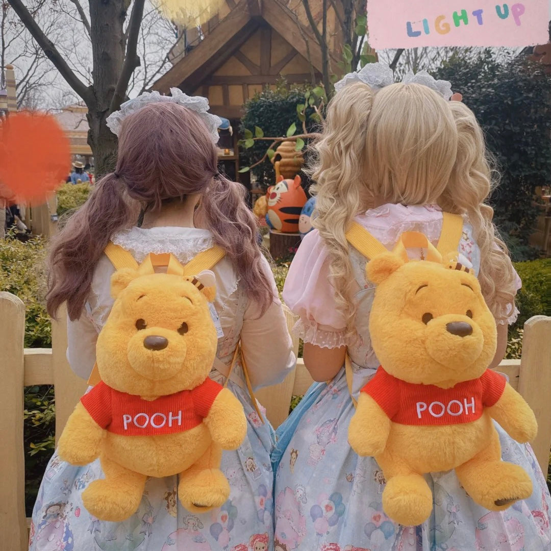 Disney SH|毛茸茸维尼公仔型双肩包