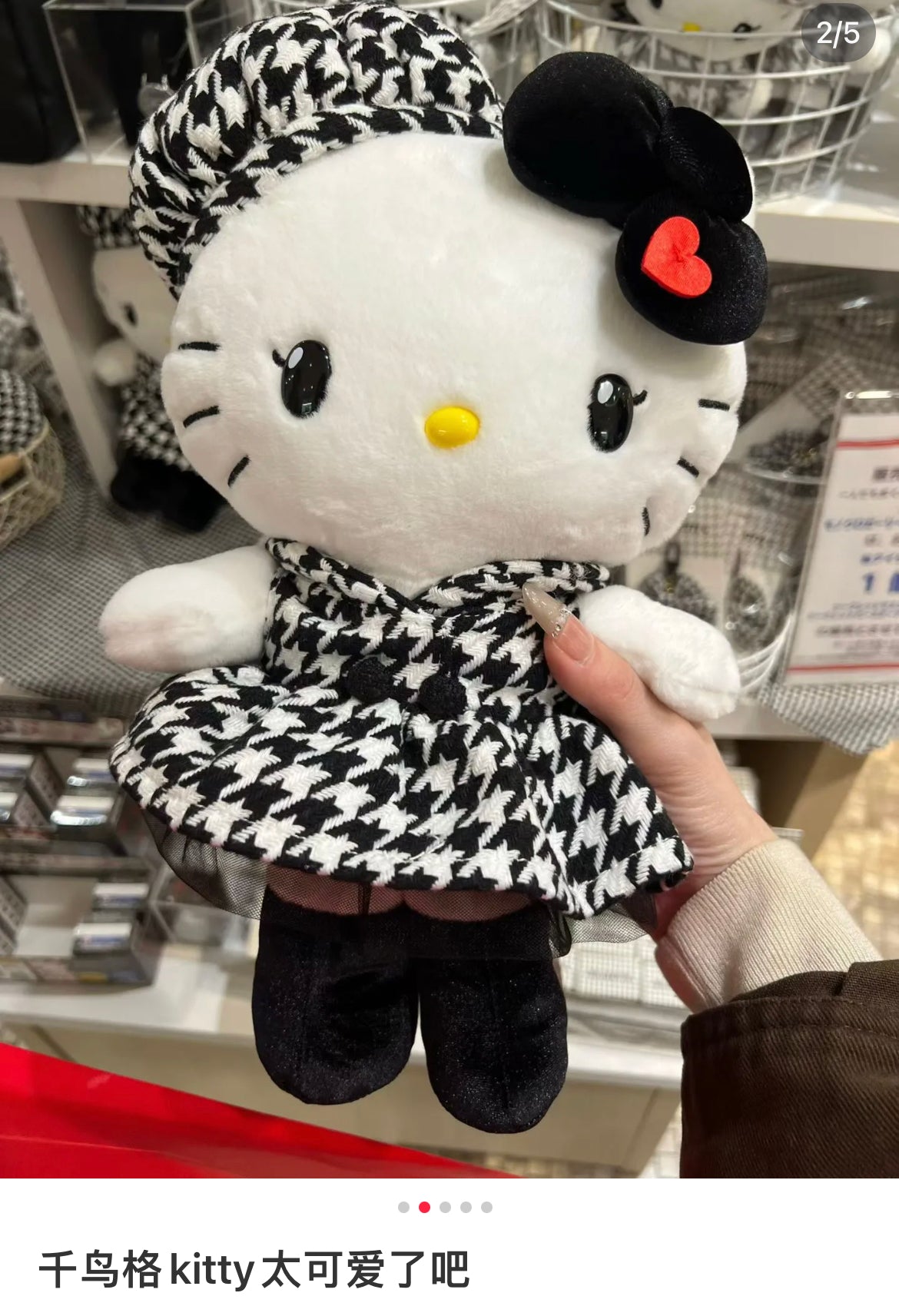 Hello Kitty|Monochrome Girly Twin Coordinate Plush Dolls/Plush Toy|19×16×26cm approx.
