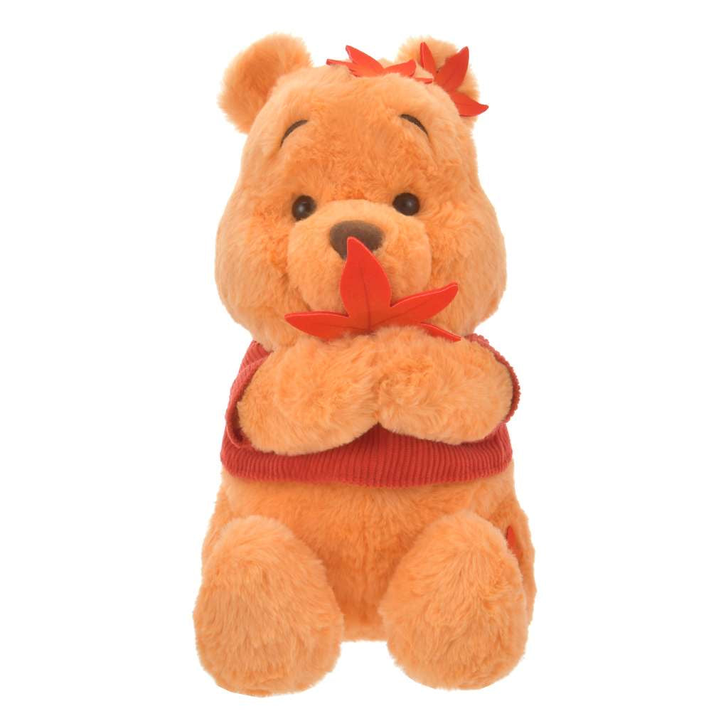 Disney|Winnie the pooh日本限定枫叶噗噗毛绒公仔/玩偶|高さ33×幅19×奥行き21(cm)
