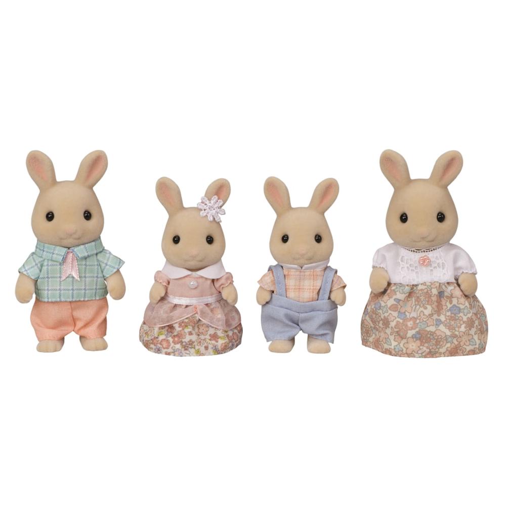SylvanianFamilies森贝儿家族|Milk Rabbit Family牛奶兔一家四口植绒站宝套组/玩具/过家家5706