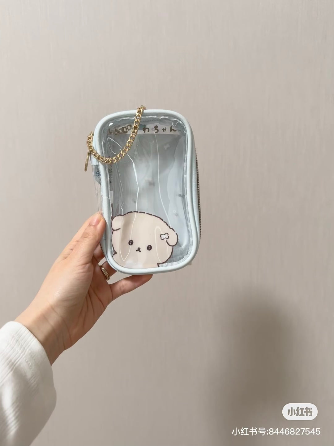 Ishiyowachan|San-X Clear Pouch垂耳社恐小狗/意志薄弱狗/内向修狗痛包挂件/小收纳包|约155×100×30mm