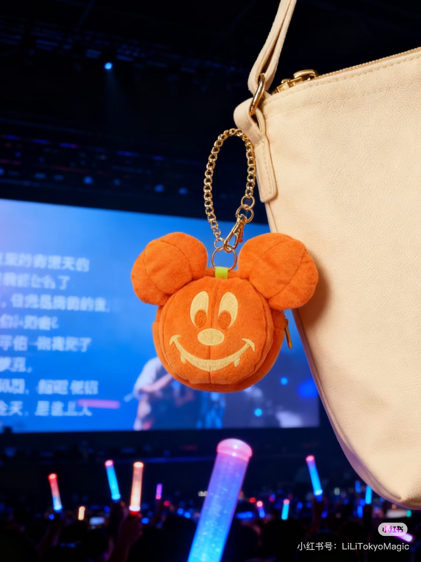 Disney|halloween pumpkin Mickey Plush Keychain Pouch