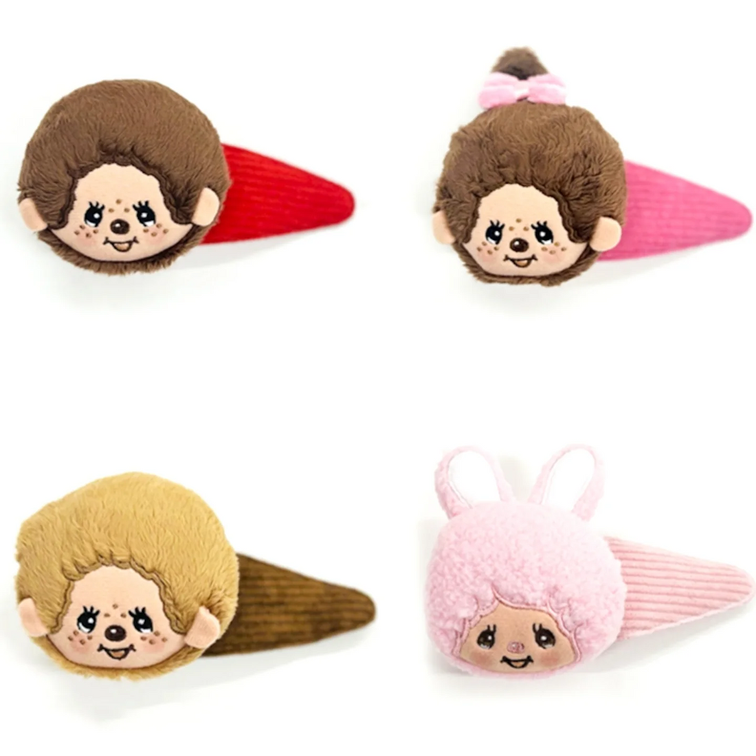 Monchhichi|Face Hair Clip|H10×W12×D5cm approx.