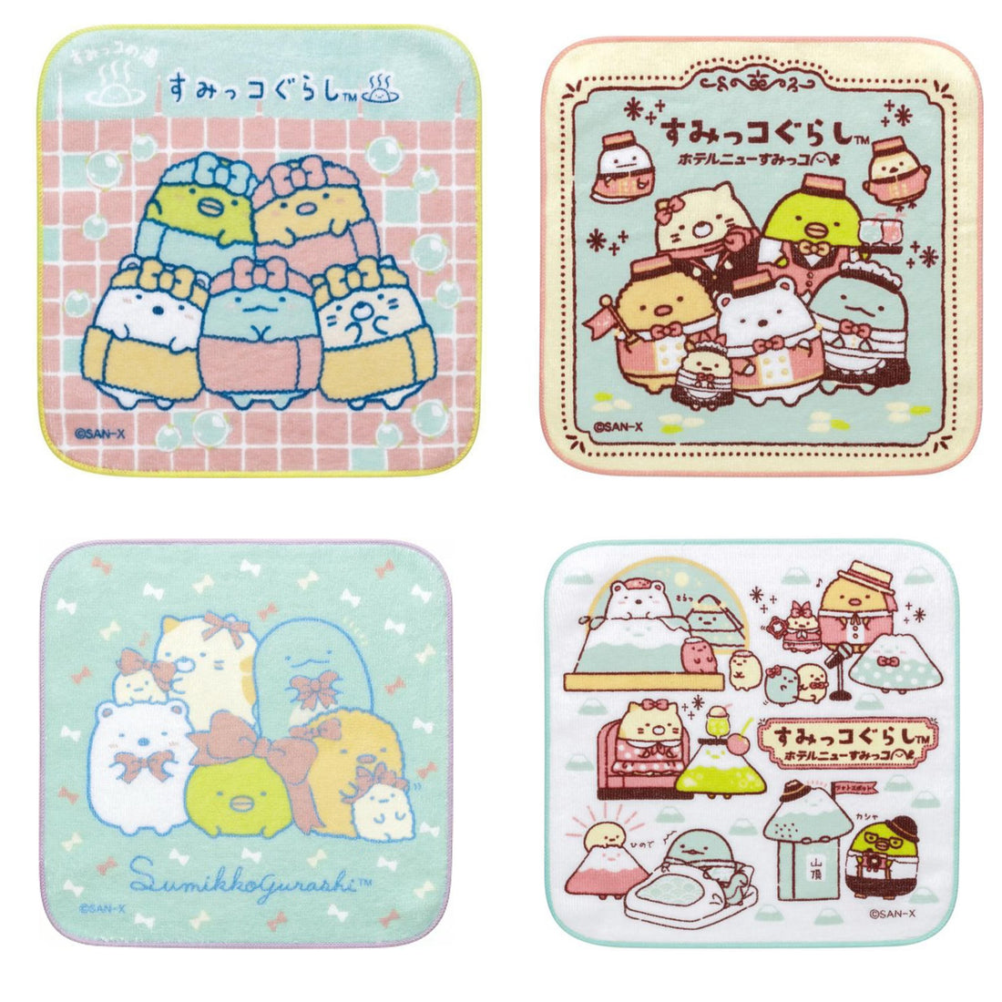 Sumikko gurashi角落生物|全体不同系列可爱角色小方巾/小手帕|210×210mm