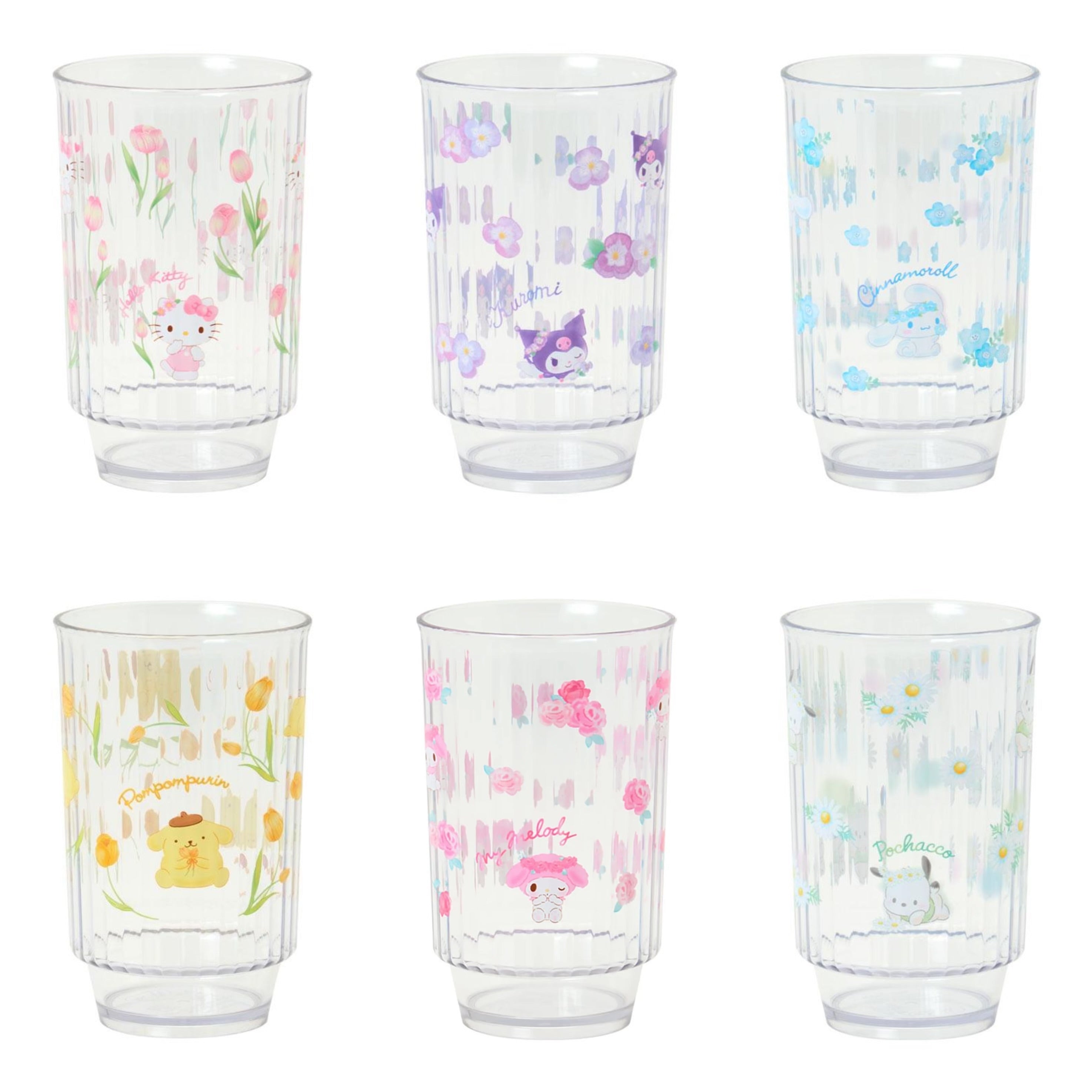 Sanrio|Watercolor Flower Clear Tumbler (L)|520ml