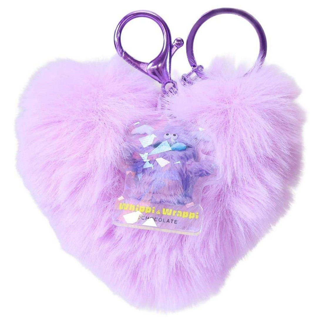 Whippi & Rappi|Heart-Shaped Fur Mascot Holder /Plush Keychain|H80 x W100 x D50mm approx.