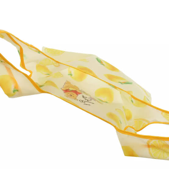 Disney|柚子噗噗2023限定小熊维尼可折叠购物袋?束口袋|縦約28.5×横29×厚み0.5(cm)