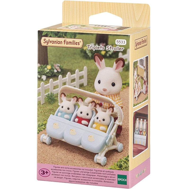 SylvanianFamilies森贝儿家族|Triplets Stroller三胞胎小鼻嘎婴儿推车/玩具/过家家/不含公仔5533