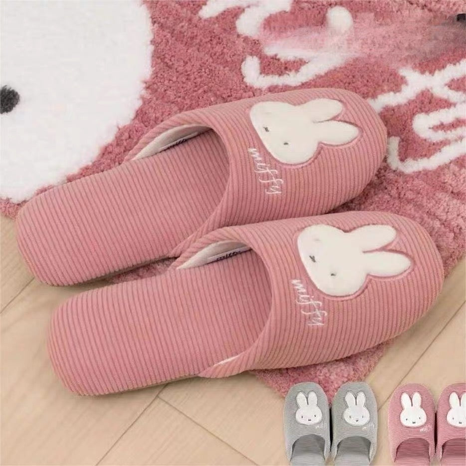 Miffy米菲|Slippers pink Prima Miffy room supplies条纹软底刺绣室内家居拖鞋