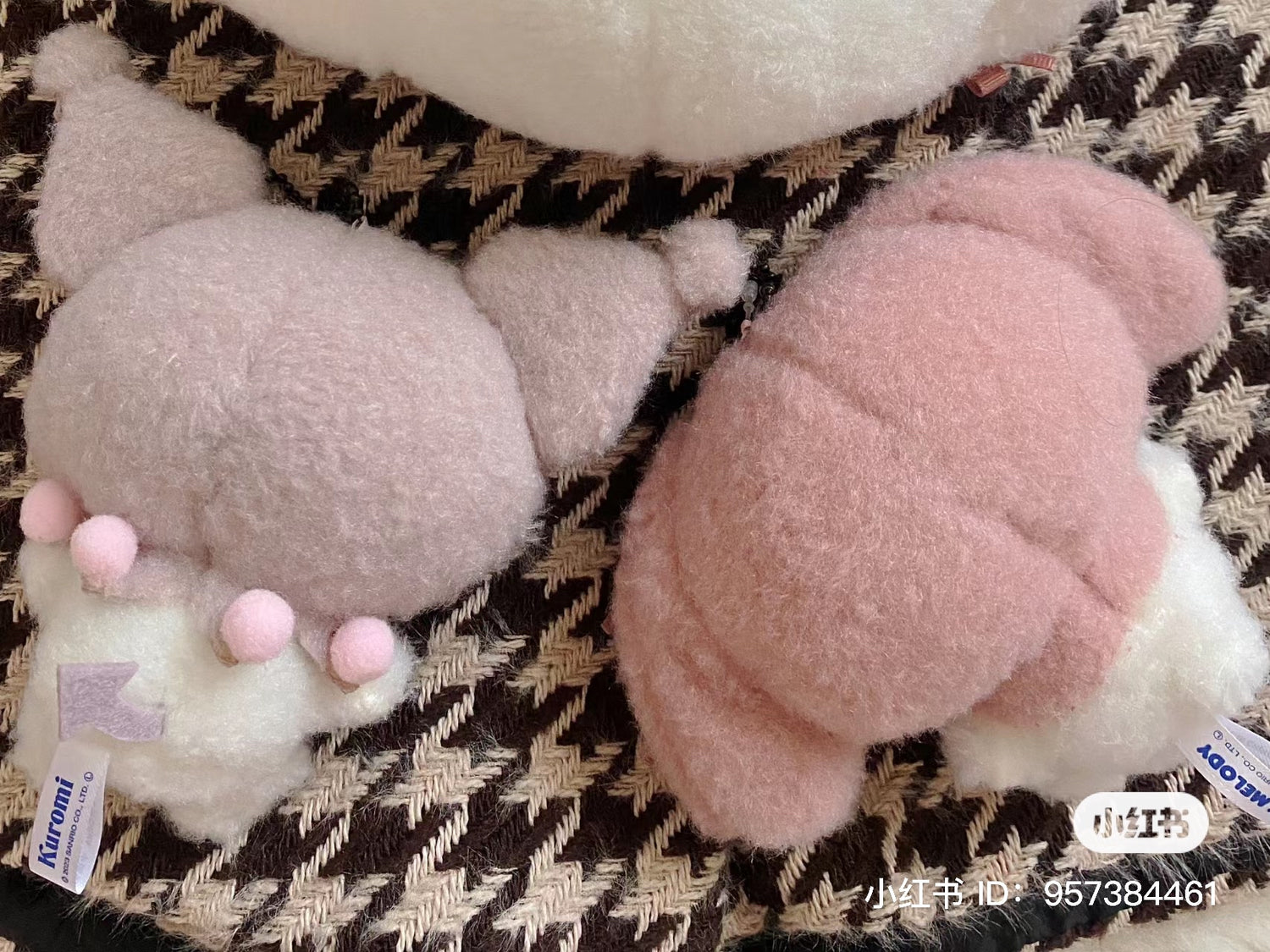 Sanrio|摩卡格纹玩偶/公仔/类似羊毛毡质感/美拉德色|S号/约20 x 10 x 22 cm