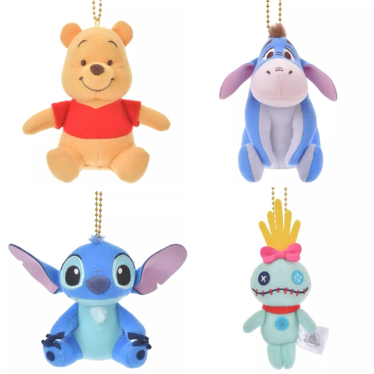 Disney迪士尼|Fluffy Plush Keychain经典基础款可爱角色迷你毛绒玩偶挂件/包挂| 约8.5×12×6(cm)