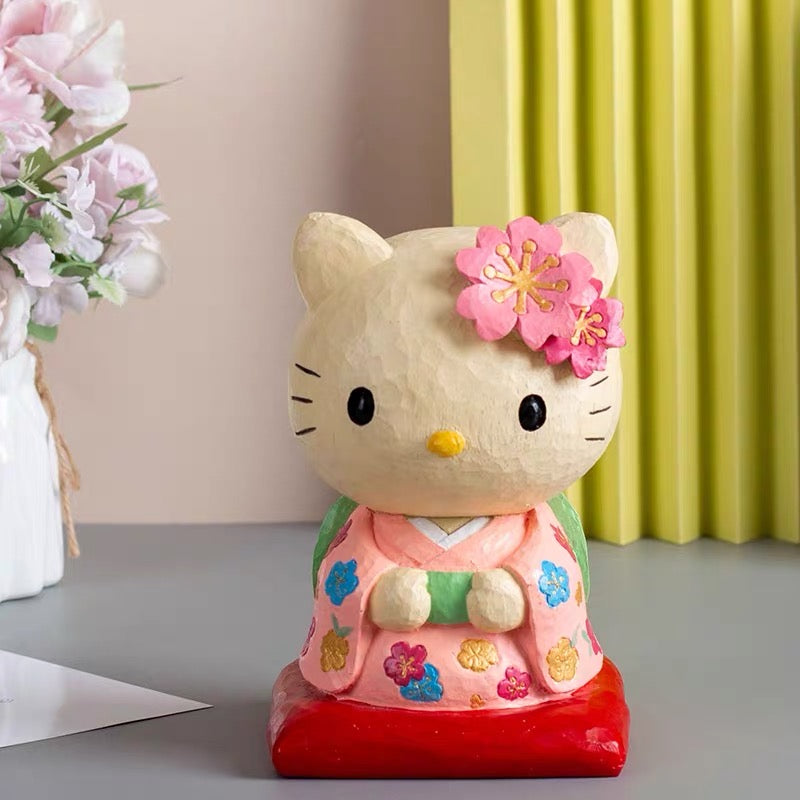 HelloKitty凯蒂猫|Hello kitty樱花和服坐姿开运存钱罐|约110x165x110mm
