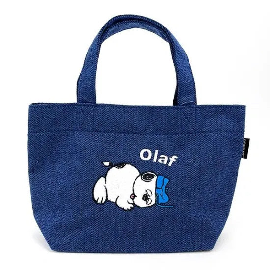 Snoopy|olaf奥拉夫深蓝牛仔托特包/收纳包|约20cm×30cm×10cm