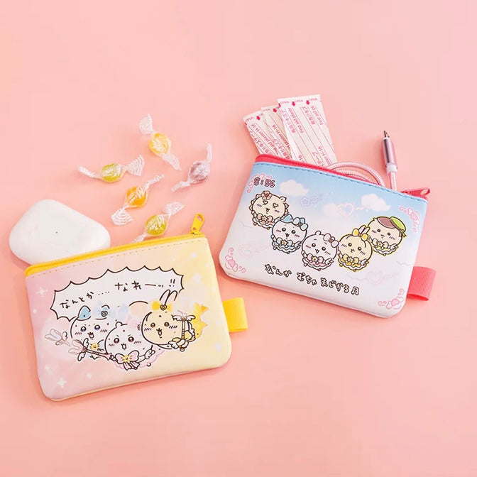 Chiikawa 吉伊卡哇|超魔法少女/小魔仙系列正反不同图案零钱包/收纳包/2只组|各約H85×W125×D10mm