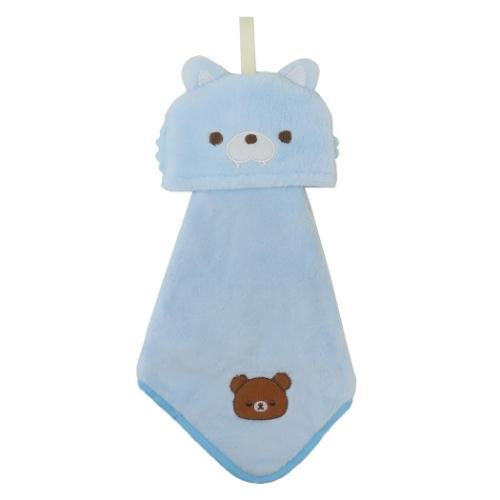 Rilakkuma轻松熊|可收起式便携收纳/特殊抗菌防臭加工/便携可挂小毛巾/小刺绣图案擦手巾/吸水巾|打开后約9.5×12cm