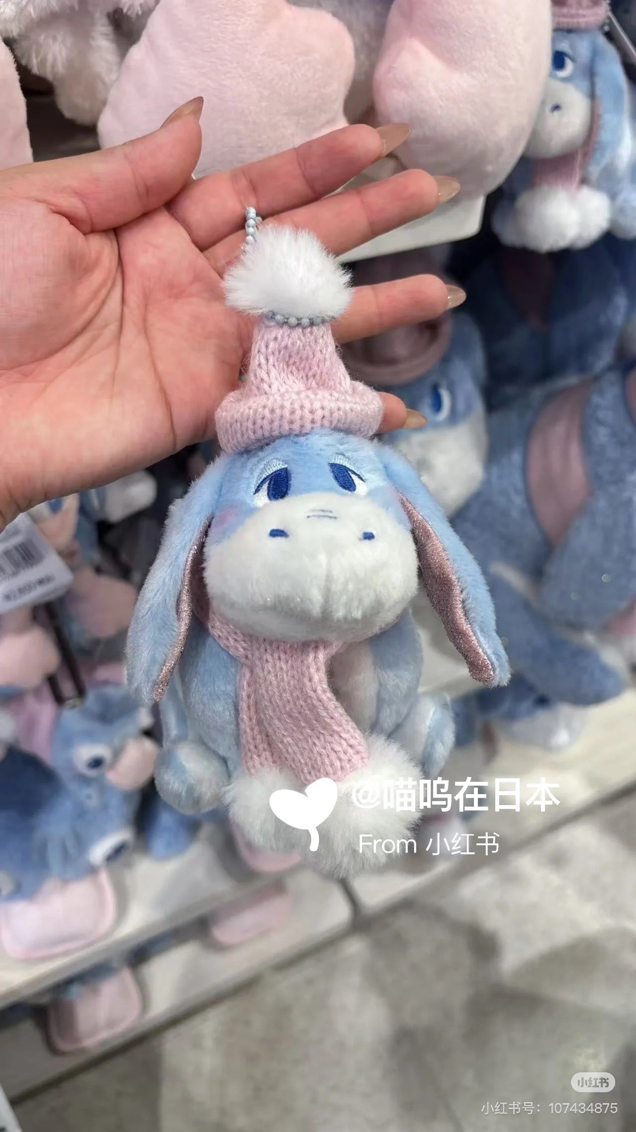 Disney|Winter Shiny Color Pink Blue Mascot Holder /Plush Keychain|15.5x12.5x8.5cm approx.