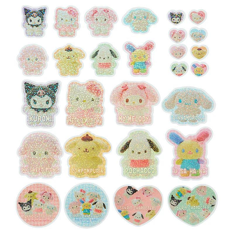 Sanrio| Sticker Set/Pitatto Friends Photo多巴胺格纹系列闪闪镭射偏光贴纸套装|36枚入